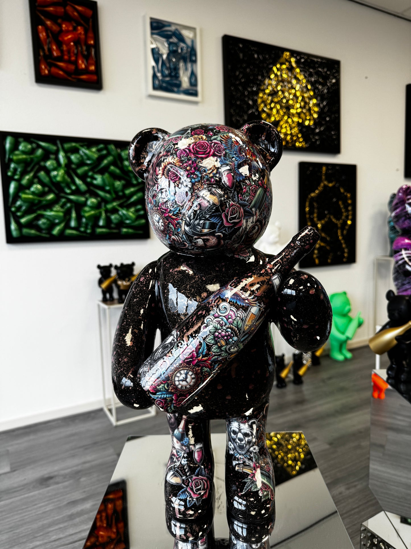 Champagne bear Tattoo