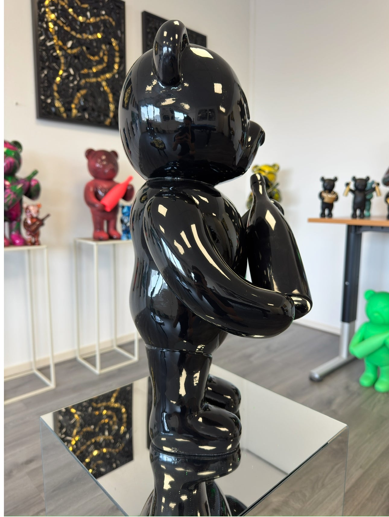 Champagne Bear Black on Black